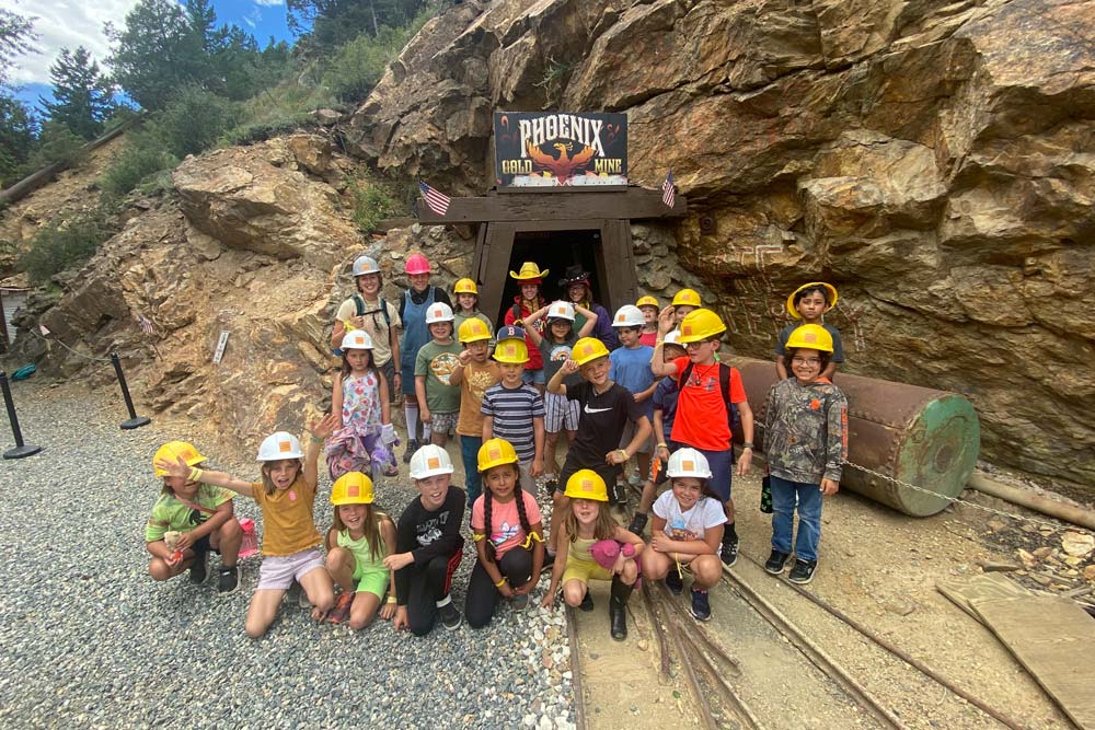 A group of Day Campers visiting the Phoenix Gold Mine