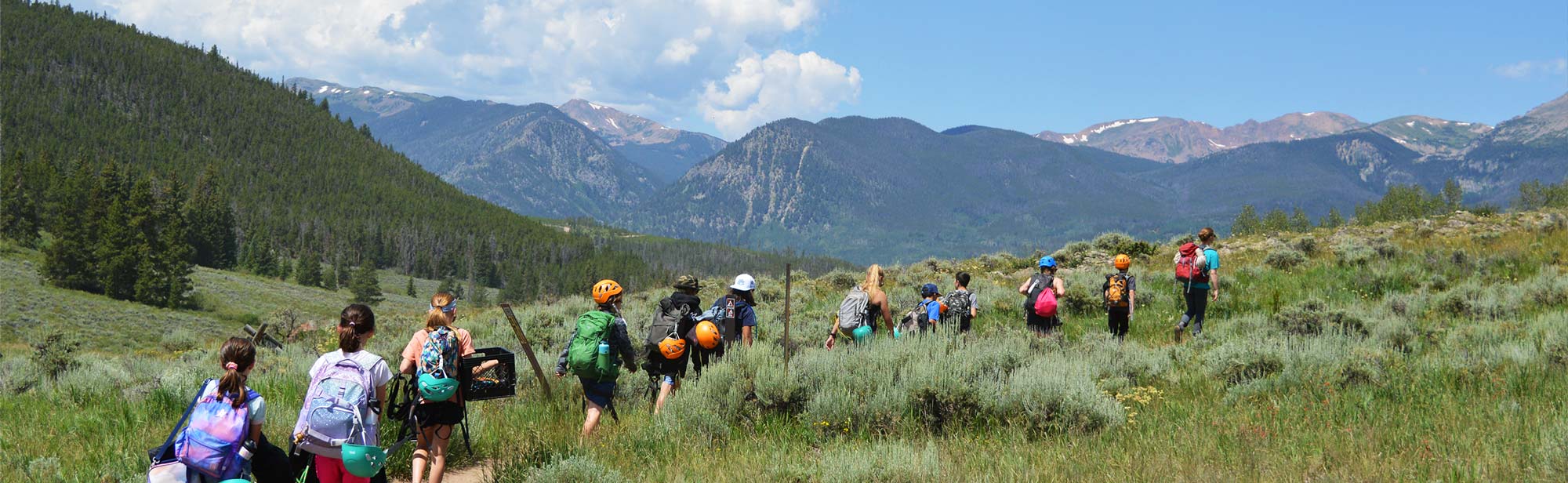Pathfinders on an Earth Trek in the mountains