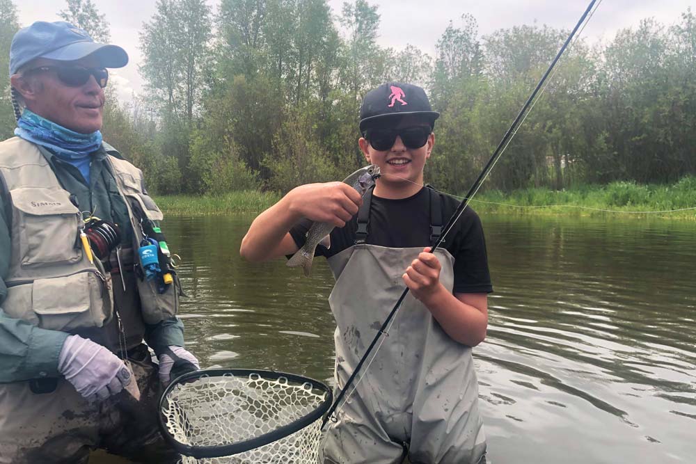 Pathfinders camper catching a fish!