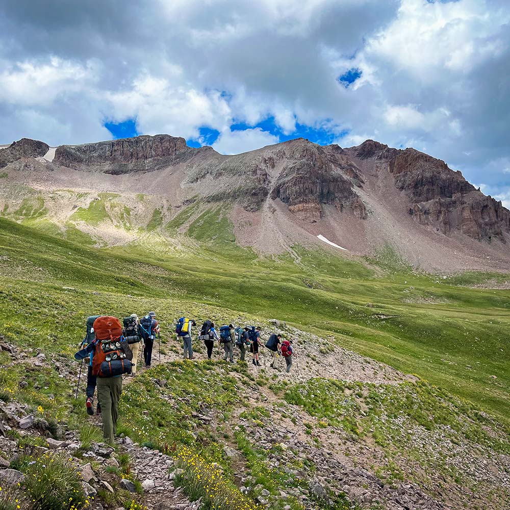 Backpacking through the Rocky Mountains.