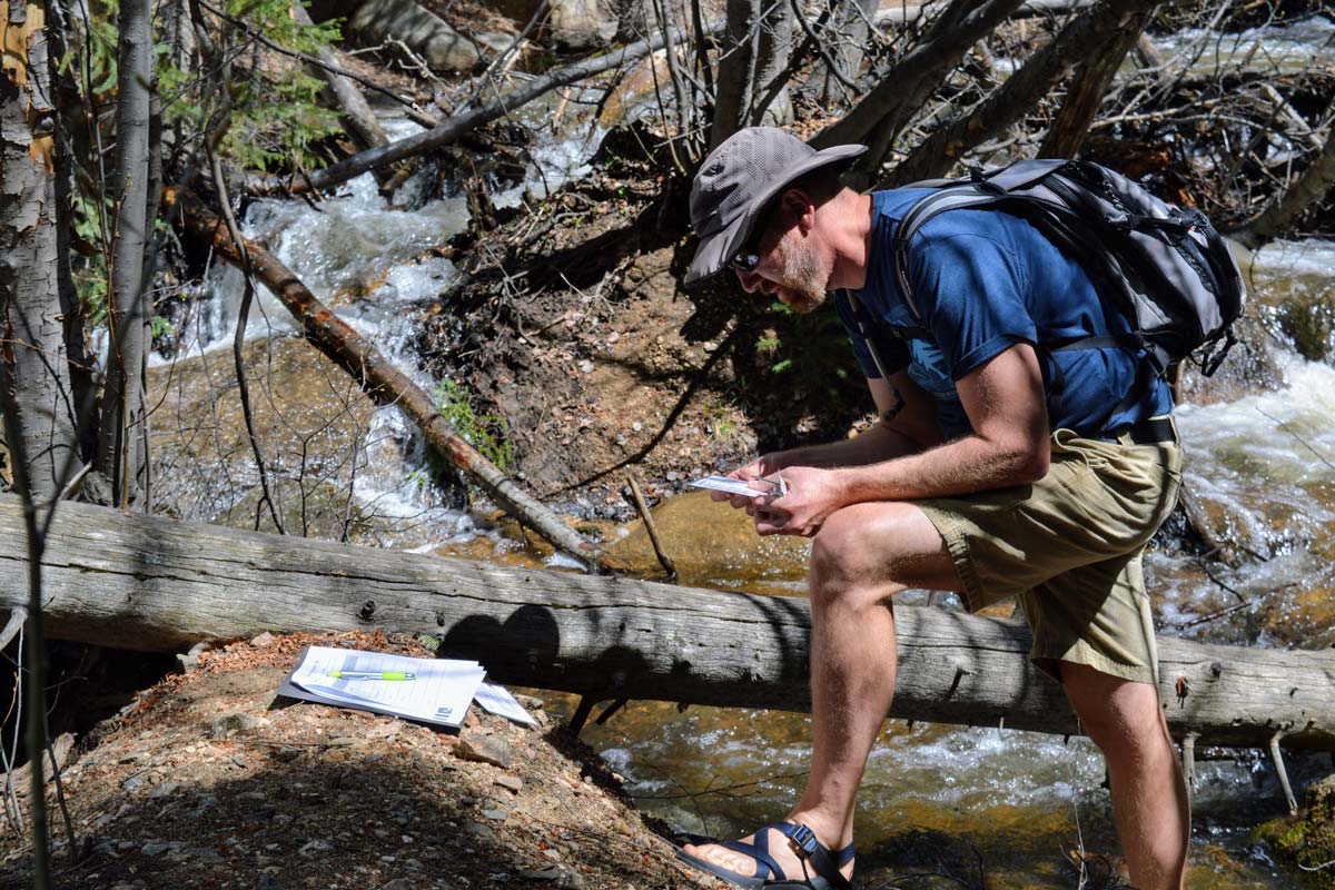 A Beyond the Classroom participant tests a local stream