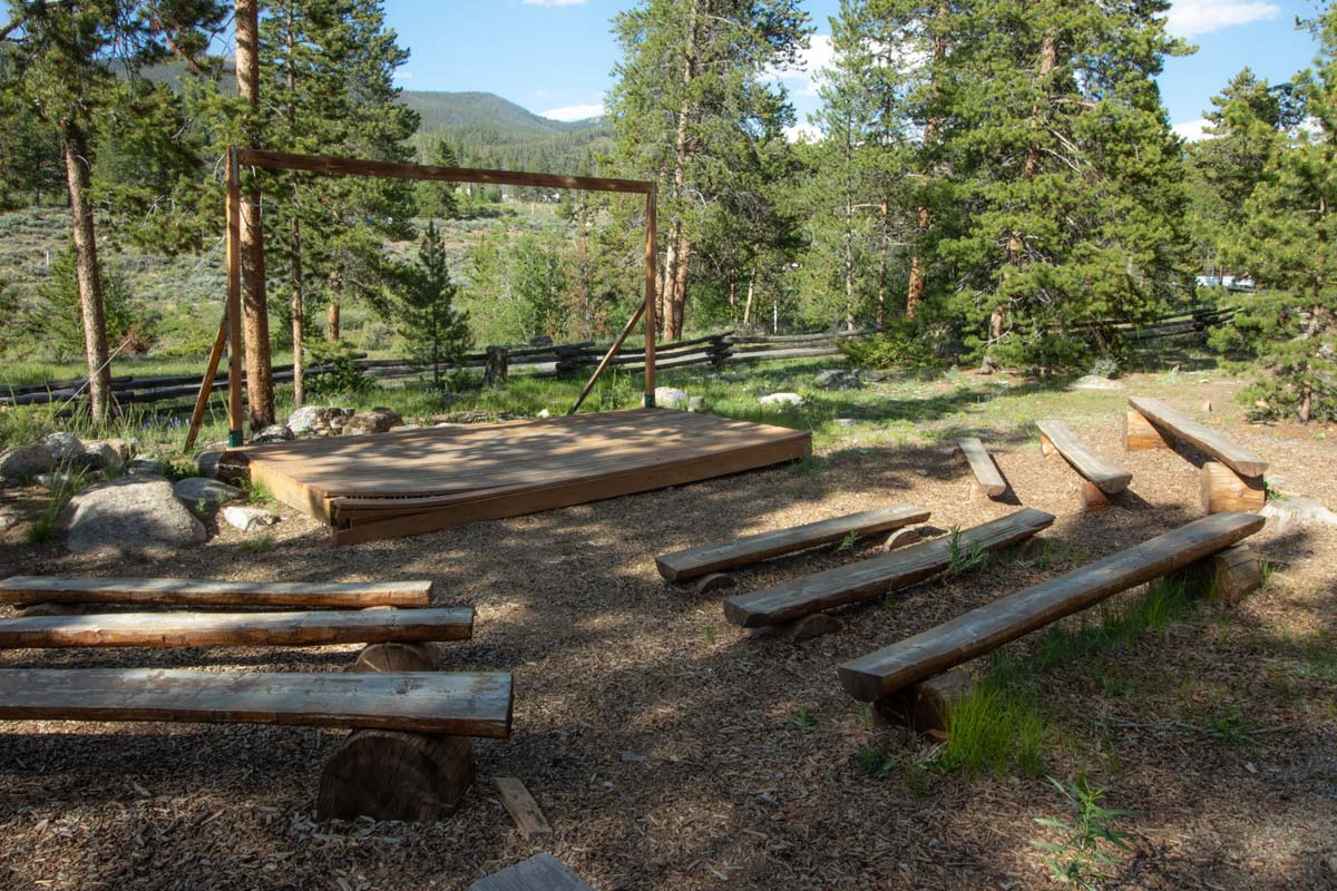 Our outdoor Campitheater and stage where campfires and talent shows are held.