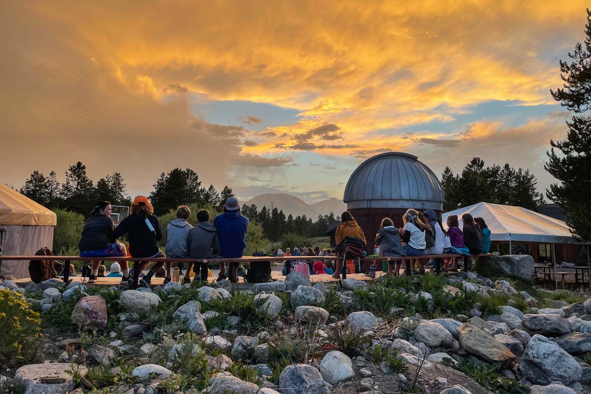 View of the sunset from the campus Launchpad.