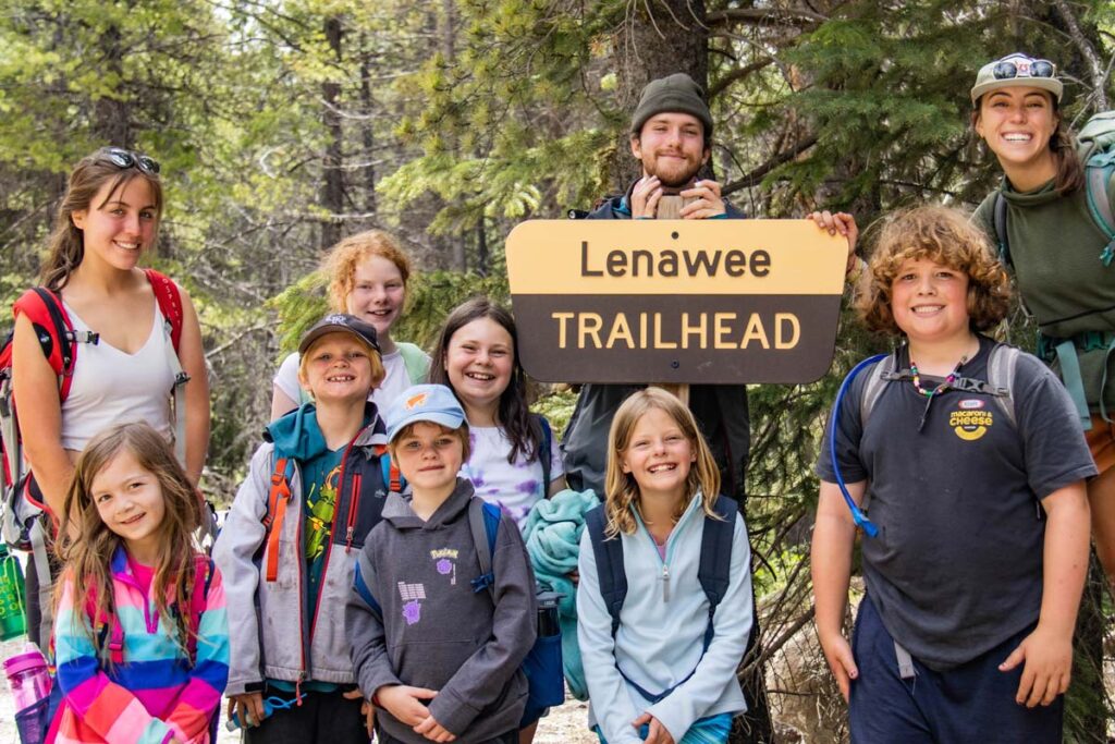 Our Discovery Campers at the Lenawee trailhead ready to start their Challenge Hike