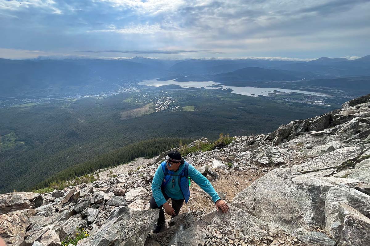 A CAP ascends up Buffalo Mountain through the boulder field