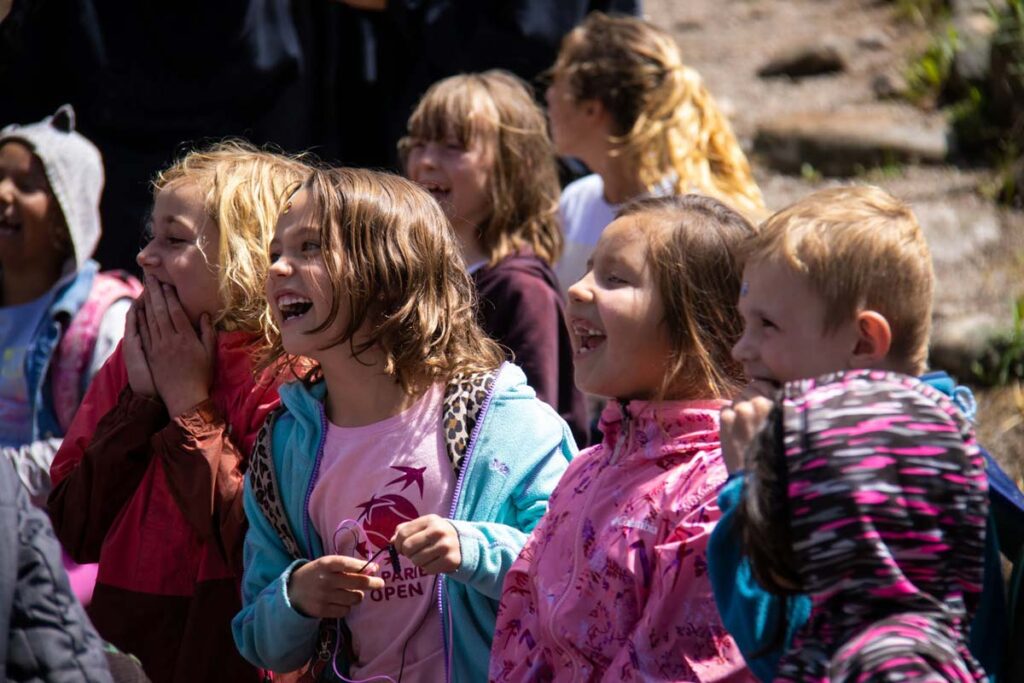 Day Campers laughing at counselors