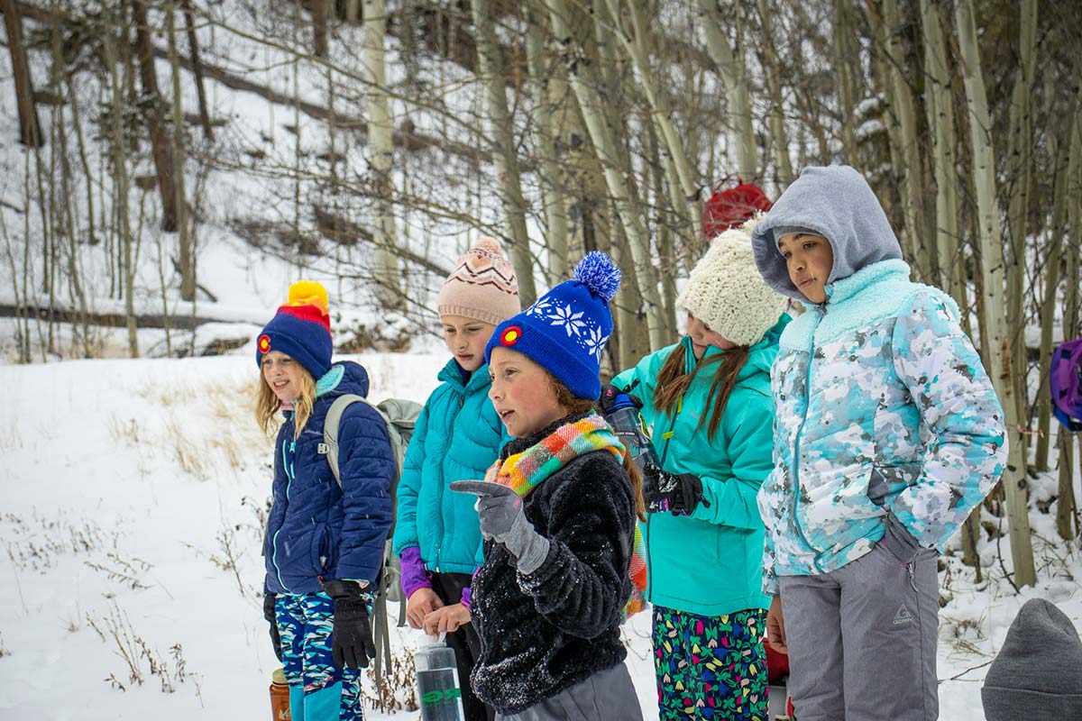 The group of students in Girls in STEM in an outdoor class