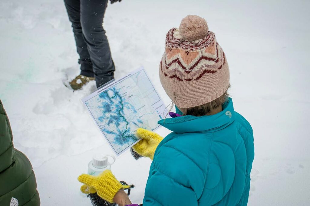 A student performs a water test in Girls in STEM